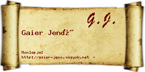 Gaier Jenő névjegykártya